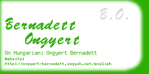 bernadett ongyert business card